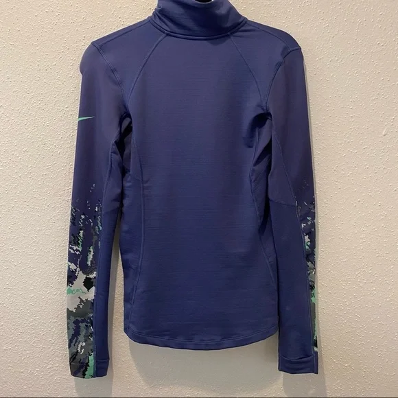 NIKE Women's Purple Pro Hyperwarm Half Zip Long Sleeve Shirt Sz. SMALL - Picture 2 of 5
